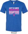 Mens Breast Cancer Shirt Motor Boating Tri Blend V-neck Tee T-Shirt