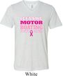 Mens Breast Cancer Shirt Motor Boating Tri Blend V-neck Tee T-Shirt