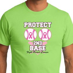 Mens Breast Cancer Shirt Protect 2nd Base Organic Tee T-Shirt Mens Breast Cancer Shirt Protect 2nd Base Organic Tee T-Shirt