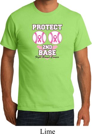 Mens Breast Cancer Shirt Protect 2nd Base Organic Tee T-Shirt