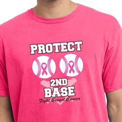 Mens Breast Cancer Shirt Protect 2nd Base Pigment Dyed Tee T-Shirt Mens Breast Cancer Shirt Protect 2nd Base Pigment Dyed Tee T-Shirt