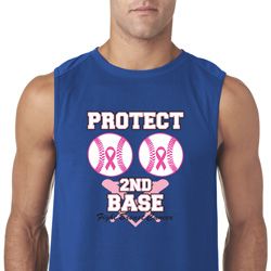 Mens Breast Cancer Shirt Protect 2nd Base Sleeveless Tee T-Shirt Mens Breast Cancer Shirt Protect 2nd Base Sleeveless Tee T-Shirt