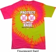 Mens Breast Cancer Shirt Protect 2nd Base Tie Dye Tee T-shirt