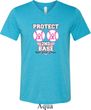 Mens Breast Cancer Shirt Protect 2nd Base Tri Blend V-neck Tee T-Shirt