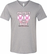 Mens Breast Cancer Shirt Protect 2nd Base Tri Blend V-neck Tee T-Shirt