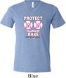 Mens Breast Cancer Shirt Protect 2nd Base Tri Blend V-neck Tee T-Shirt