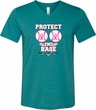 Mens Breast Cancer Shirt Protect 2nd Base Tri Blend V-neck Tee T-Shirt