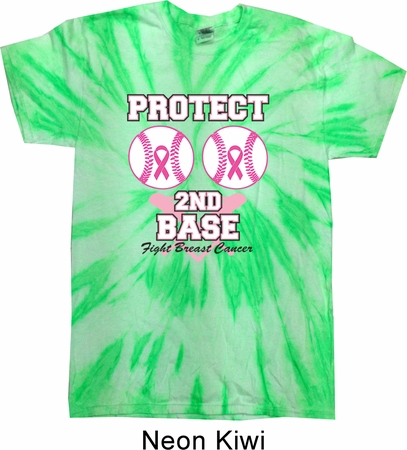 Mens Breast Cancer Shirt Protect 2nd Base Twist Tie Dye Tee T-shirt