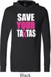 Mens Breast Cancer Shirt Save Your Tatas Lightweight Hoodie Tee