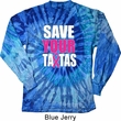 Mens Breast Cancer Shirt Save Your Tatas Long Sleeve Tie Dye Tee