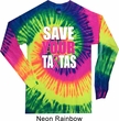 Mens Breast Cancer Shirt Save Your Tatas Long Sleeve Tie Dye Tee