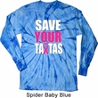 Mens Breast Cancer Shirt Save Your Tatas Long Sleeve Tie Dye Tee