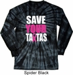 Mens Breast Cancer Shirt Save Your Tatas Long Sleeve Tie Dye Tee