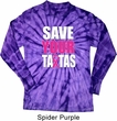Mens Breast Cancer Shirt Save Your Tatas Long Sleeve Tie Dye Tee