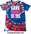 Mens Breast Cancer Shirt Save Your Tatas Patriotic Tie Dye Tee T-shirt