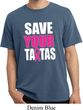 Mens Breast Cancer Shirt Save Your Tatas Pigment Dyed Tee T-Shirt