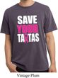 Mens Breast Cancer Shirt Save Your Tatas Pigment Dyed Tee T-Shirt