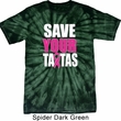 Mens Breast Cancer Shirt Save Your Tatas Spider Tie Dye Tee T-shirt