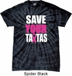 Mens Breast Cancer Shirt Save Your Tatas Spider Tie Dye Tee T-shirt