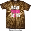 Mens Breast Cancer Shirt Save Your Tatas Spider Tie Dye Tee T-shirt