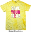 Mens Breast Cancer Shirt Save Your Tatas Spider Tie Dye Tee T-shirt