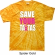 Mens Breast Cancer Shirt Save Your Tatas Spider Tie Dye Tee T-shirt