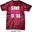 Mens Breast Cancer Shirt Save Your Tatas Spider Tie Dye Tee T-shirt