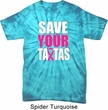 Mens Breast Cancer Shirt Save Your Tatas Spider Tie Dye Tee T-shirt