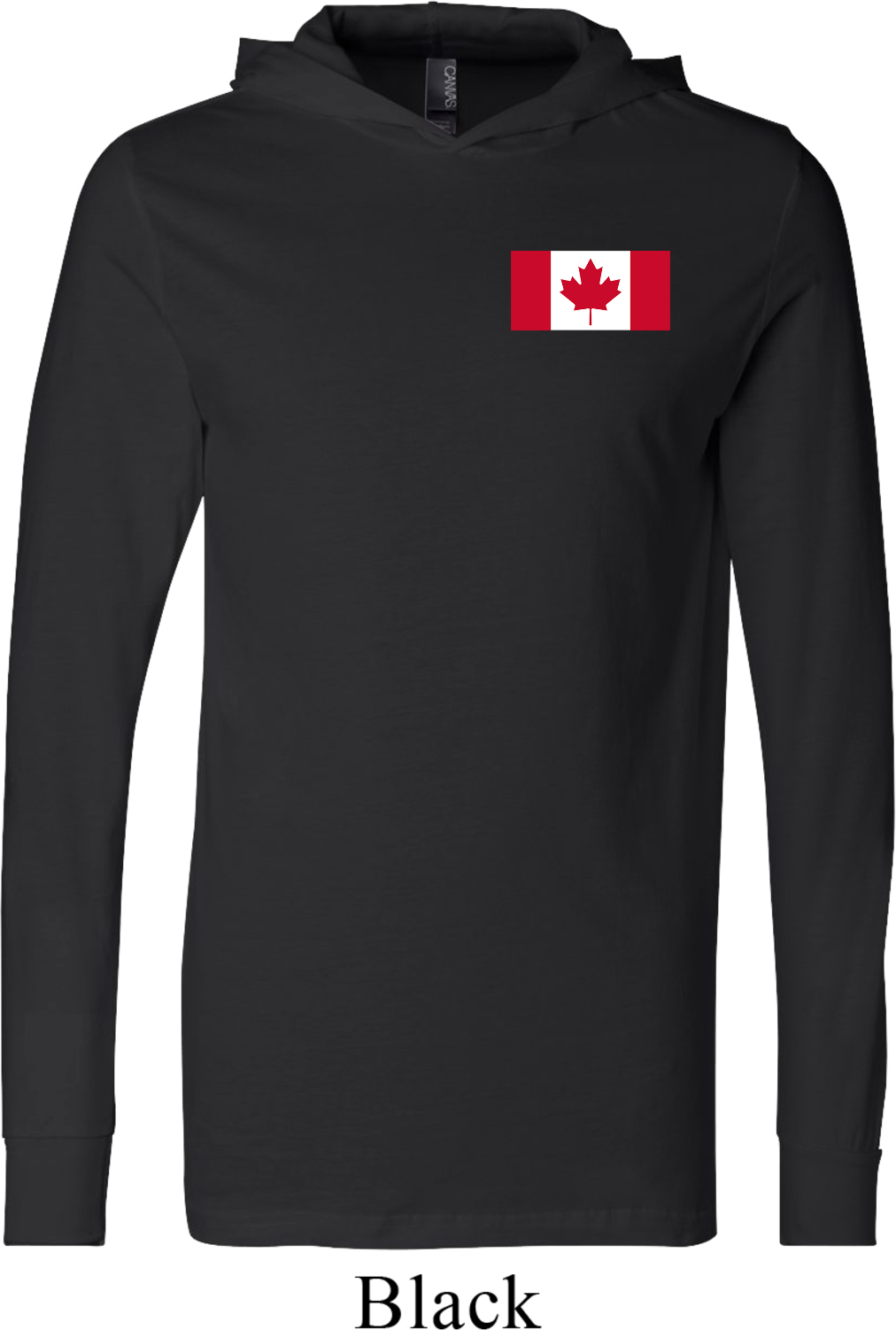 Mens Canada Tee Canadian Flag Pocket Print Lightweight Hoodie
