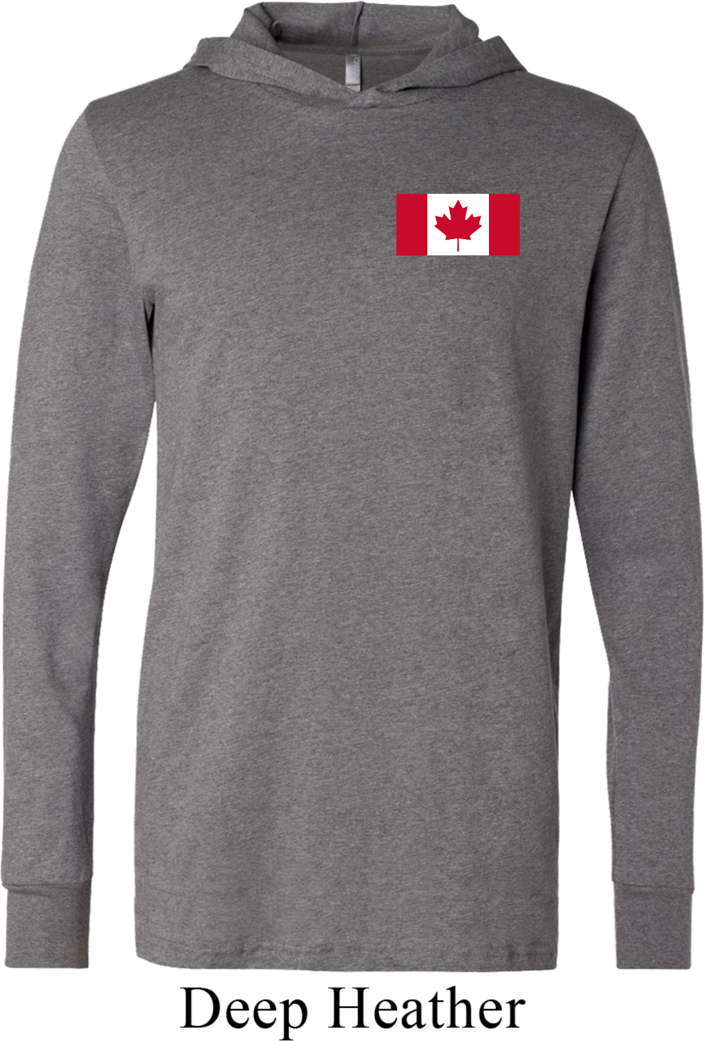 Mens Canada Tee Canadian Flag Pocket Print Lightweight Hoodie