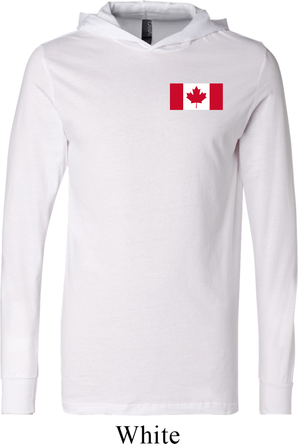 Mens Canada Tee Canadian Flag Pocket Print Lightweight Hoodie