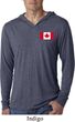 Mens Canada Tee Canadian Flag Pocket Print Lightweight Hoodie Tee