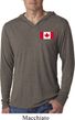 Mens Canada Tee Canadian Flag Pocket Print Lightweight Hoodie Tee