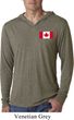 Mens Canada Tee Canadian Flag Pocket Print Lightweight Hoodie Tee