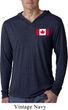 Mens Canada Tee Canadian Flag Pocket Print Lightweight Hoodie Tee