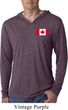 Mens Canada Tee Canadian Flag Pocket Print Lightweight Hoodie Tee