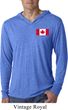 Mens Canada Tee Canadian Flag Pocket Print Lightweight Hoodie Tee