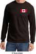 Mens Canada Tee Canadian Flag Pocket Print Long Sleeve