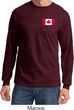 Mens Canada Tee Canadian Flag Pocket Print Long Sleeve