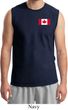 Mens Canada Tee Canadian Flag Pocket Print Muscle Shirt