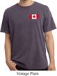 Mens Canada Tee Canadian Flag Pocket Print Pigment Dyed Shirt