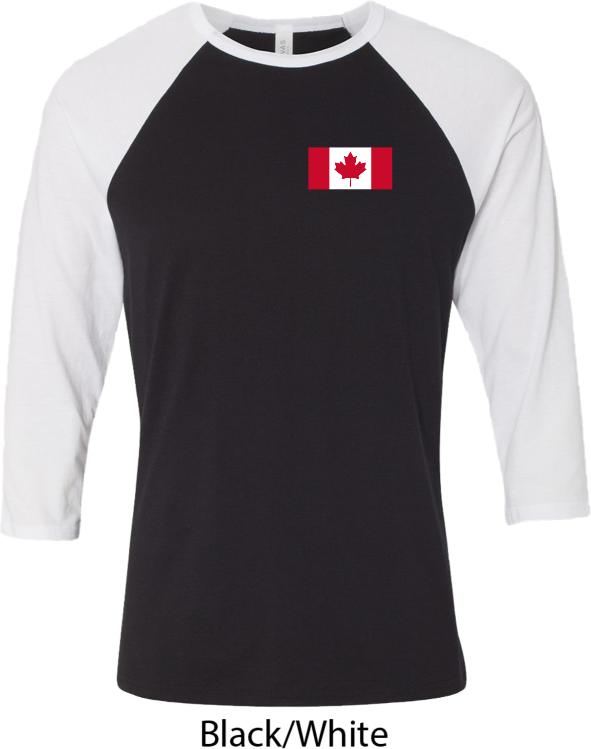 Mens Canada Tee Canadian Flag Pocket Print Raglan Shirt Canadian Flag