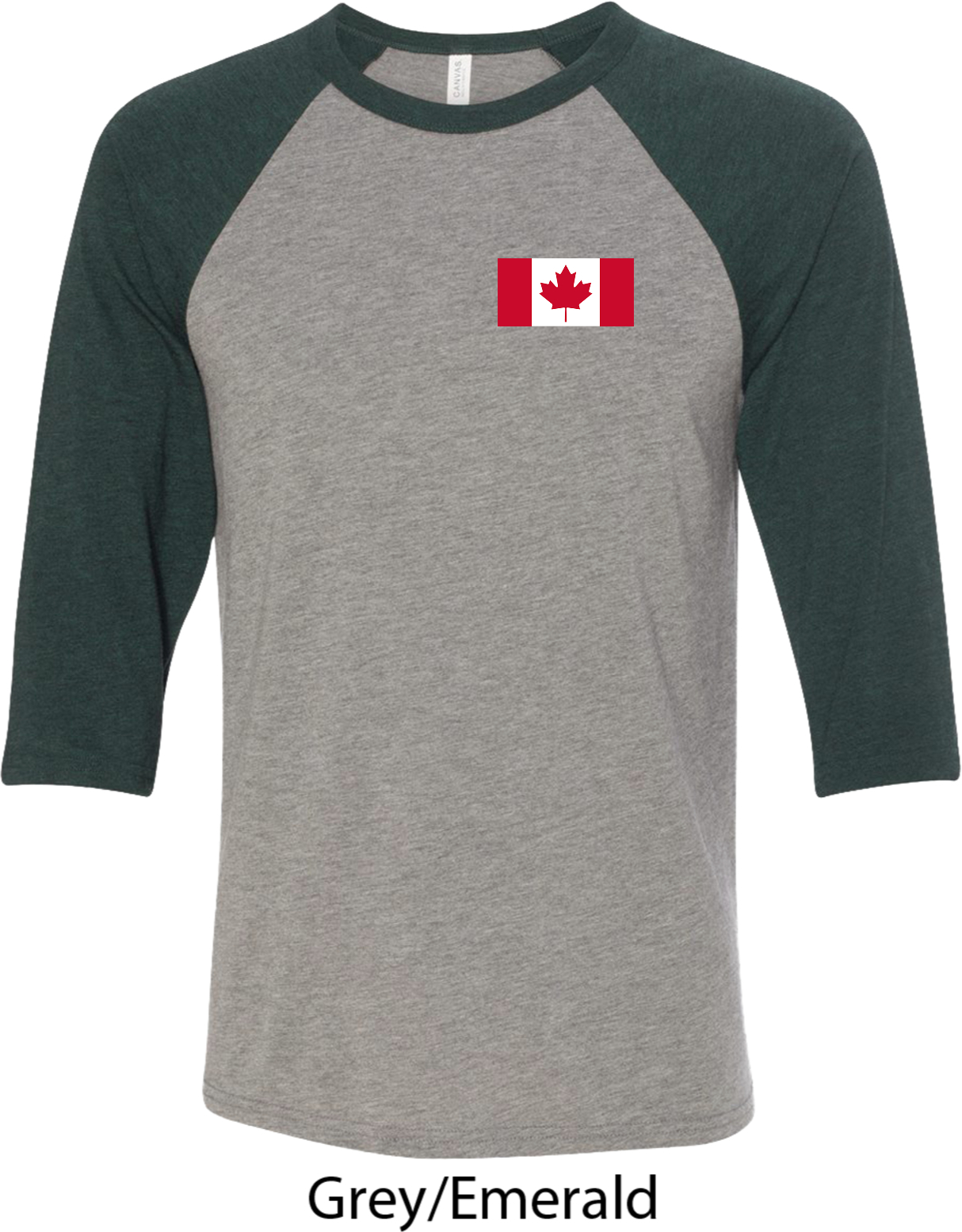 Mens Canada Tee Canadian Flag Pocket Print Raglan Shirt Canadian Flag