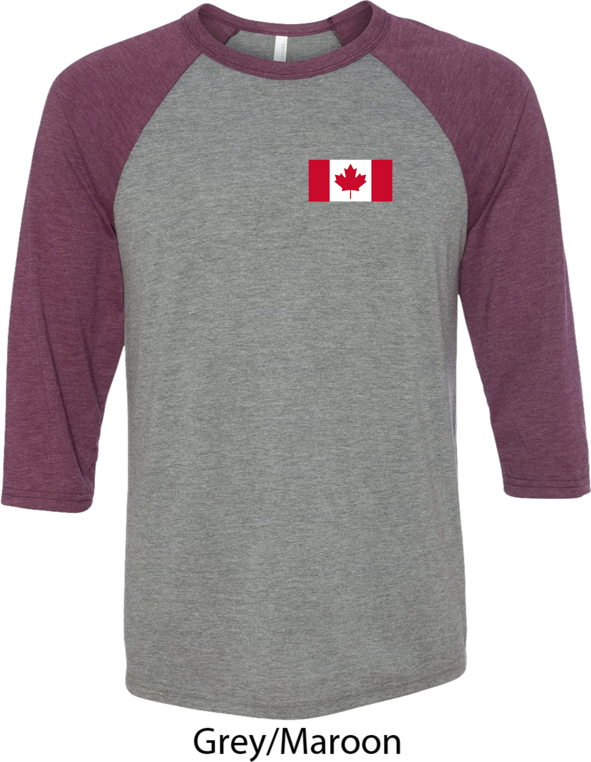Mens Canada Tee Canadian Flag Pocket Print Raglan Shirt Canadian Flag