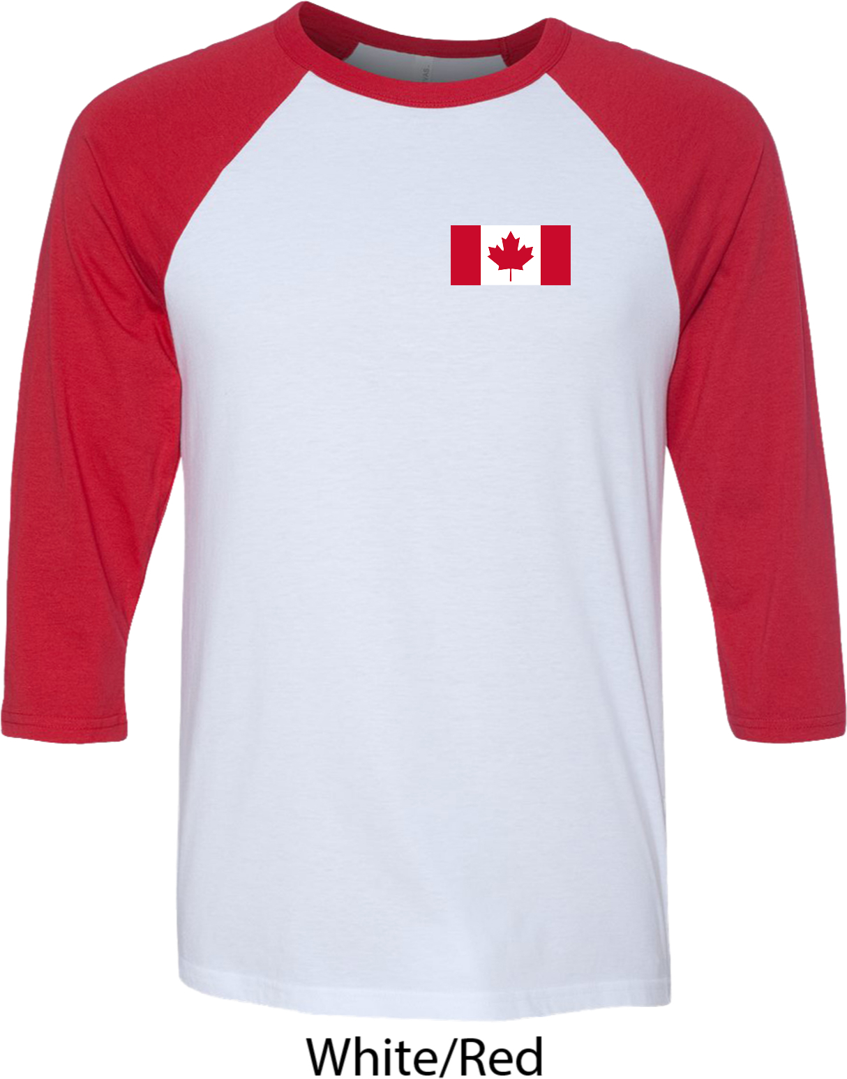Mens Canada Tee Canadian Flag Pocket Print Raglan Shirt Canadian Flag