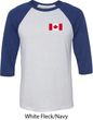 Mens Canada Tee Canadian Flag Pocket Print Raglan Shirt