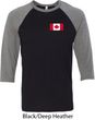 Mens Canada Tee Canadian Flag Pocket Print Raglan Shirt