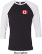 Mens Canada Tee Canadian Flag Pocket Print Raglan Shirt