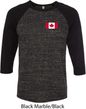 Mens Canada Tee Canadian Flag Pocket Print Raglan Shirt