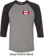 Mens Canada Tee Canadian Flag Pocket Print Raglan Shirt